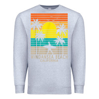 Heather Grey windansea beach california ca surfer surfing surf palm tree Premium Sweatshirt - DesignPulse