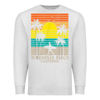 Oatmeal Heather windansea beach california ca surfer surfing surf palm tree Premium Sweatshirt - DesignPulse