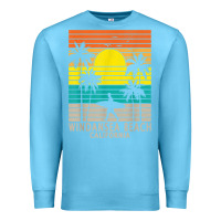 Ocean Blue windansea beach california ca surfer surfing surf palm tree Premium Sweatshirt - DesignPulse