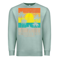 Seafoam windansea beach california ca surfer surfing surf palm tree Premium Sweatshirt - DesignPulse