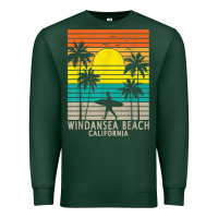 Sports Green windansea beach california ca surfer surfing surf palm tree Premium Sweatshirt - DesignPulse