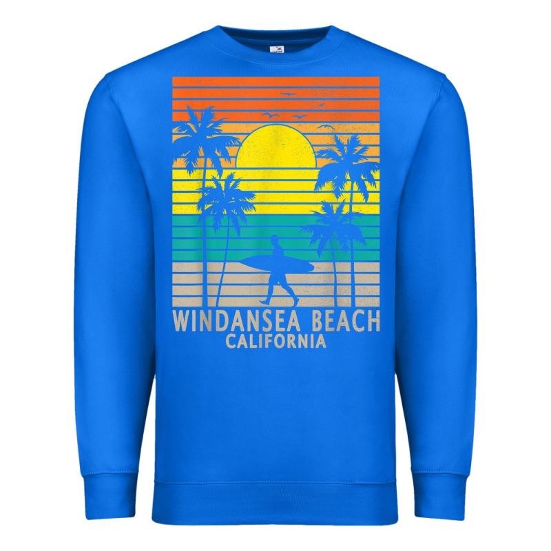 Windansea Beach California Ca Surfer Surfing Surf Palm Tree Premium Sweatshirt by DesignPulse | Teevron