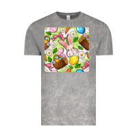 Cloud Rock Easter Hamper With Bunny Seamless Pattern Vintage Tee - BundleAndBundleShop