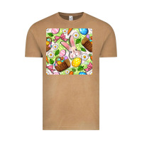 Vintage Camel Easter Hamper With Bunny Seamless Pattern Vintage Tee - BundleAndBundleShop