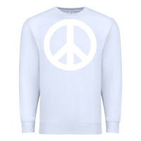 White Peace Sign Premium Sweatshirt - DesignPulse