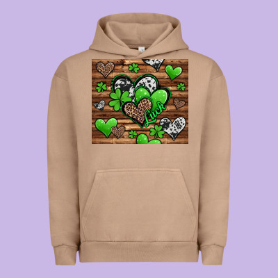 St. Patrick's Day Hearts Urban Hoodie Designed By Jasminsmagicworld