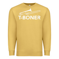 Antique Gold funny trombone funny t boner funny t boner tboner Premium Sweatshirt - DesignPulse