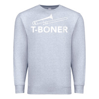 Heather Grey funny trombone funny t boner funny t boner tboner Premium Sweatshirt - DesignPulse