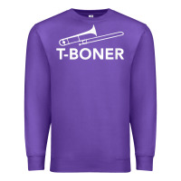 Purple funny trombone funny t boner funny t boner tboner Premium Sweatshirt - DesignPulse