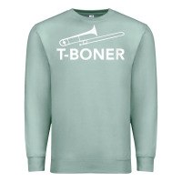 Seafoam funny trombone funny t boner funny t boner tboner Premium Sweatshirt - DesignPulse