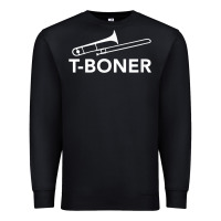 Black funny trombone funny t boner funny t boner tboner Premium Sweatshirt - DesignPulse