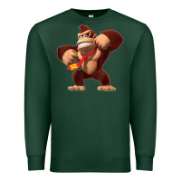 Sports Green Donkey Kong 3D Poster Premium Sweatshirt - DesignPulse