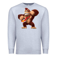 Heather Grey Donkey Kong 3D Poster Premium Sweatshirt - DesignPulse