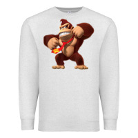 Oatmeal Heather Donkey Kong 3D Poster Premium Sweatshirt - DesignPulse
