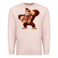 Pale Pink Donkey Kong 3D Poster Premium Sweatshirt - DesignPulse