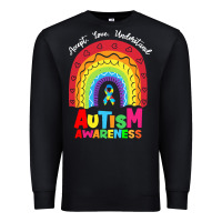 Black autism awareness month t  shirt autism awareness rainbow accept unders Premium Sweatshirt - DesignPulse