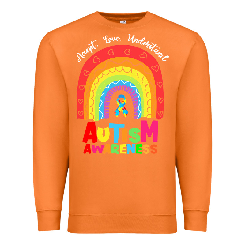 Autism Awareness Month T  Shirt Autism Awareness Rainbow Accept Unders Premium Sweatshirt by DesignPulse | Teevron
