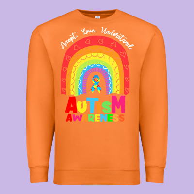 Autism Awareness Month T  Shirt Autism Awareness Rainbow Accept Unders Premium Sweatshirt Designed By Designpulse