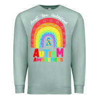Seafoam autism awareness month t  shirt autism awareness rainbow accept unders Premium Sweatshirt - DesignPulse