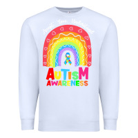 White autism awareness month t  shirt autism awareness rainbow accept unders Premium Sweatshirt - DesignPulse