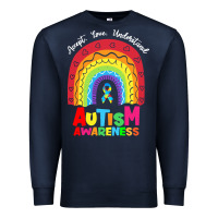 Navy autism awareness month t  shirt autism awareness rainbow accept unders Premium Sweatshirt - DesignPulse