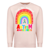 Pale Pink autism awareness month t  shirt autism awareness rainbow accept unders Premium Sweatshirt - DesignPulse