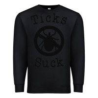 Black ticks suck shirt lyme disease gift green awareness ribbon Premium Sweatshirt - DesignPulse
