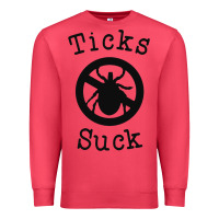 Cardinal ticks suck shirt lyme disease gift green awareness ribbon Premium Sweatshirt - DesignPulse