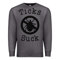 Charcoal Heather ticks suck shirt lyme disease gift green awareness ribbon Premium Sweatshirt - DesignPulse