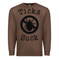 Chestnut ticks suck shirt lyme disease gift green awareness ribbon Premium Sweatshirt - DesignPulse