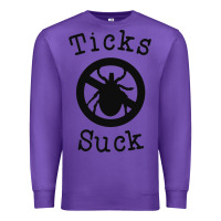 Purple ticks suck shirt lyme disease gift green awareness ribbon Premium Sweatshirt - DesignPulse