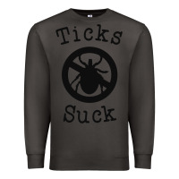 Smoke ticks suck shirt lyme disease gift green awareness ribbon Premium Sweatshirt - DesignPulse