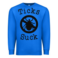 True Royal ticks suck shirt lyme disease gift green awareness ribbon Premium Sweatshirt - DesignPulse