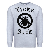 Heather Grey ticks suck shirt lyme disease gift green awareness ribbon Premium Sweatshirt - DesignPulse