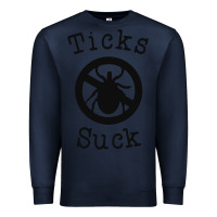 Navy ticks suck shirt lyme disease gift green awareness ribbon Premium Sweatshirt - DesignPulse