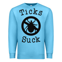 Ocean Blue ticks suck shirt lyme disease gift green awareness ribbon Premium Sweatshirt - DesignPulse