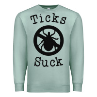 Seafoam ticks suck shirt lyme disease gift green awareness ribbon Premium Sweatshirt - DesignPulse