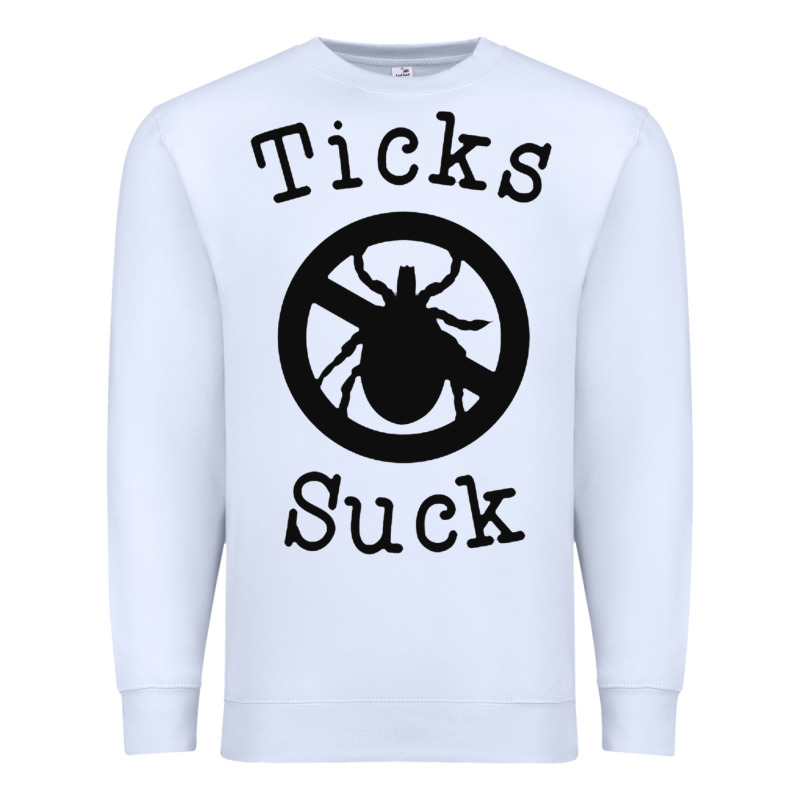 Ticks Suck Shirt Lyme Disease Gift Green Awareness Ribbon Premium Sweatshirt by DesignPulse | Teevron