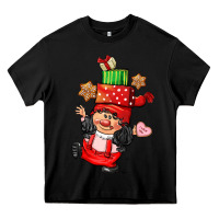 Black cute christmas girl gnome Heavy Core Tee - CowGirlArtShop