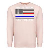 Pale Pink police fire ems first responder american flag firefighter t shirt Premium Sweatshirt - DesignPulse