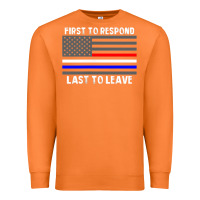Carrot police fire ems first responder american flag firefighter t shirt Premium Sweatshirt - DesignPulse