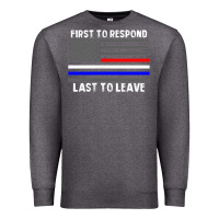 Charcoal Heather police fire ems first responder american flag firefighter t shirt Premium Sweatshirt - DesignPulse