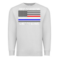 Dove Grey police fire ems first responder american flag firefighter t shirt Premium Sweatshirt - DesignPulse
