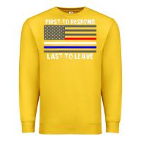 Lemon police fire ems first responder american flag firefighter t shirt Premium Sweatshirt - DesignPulse