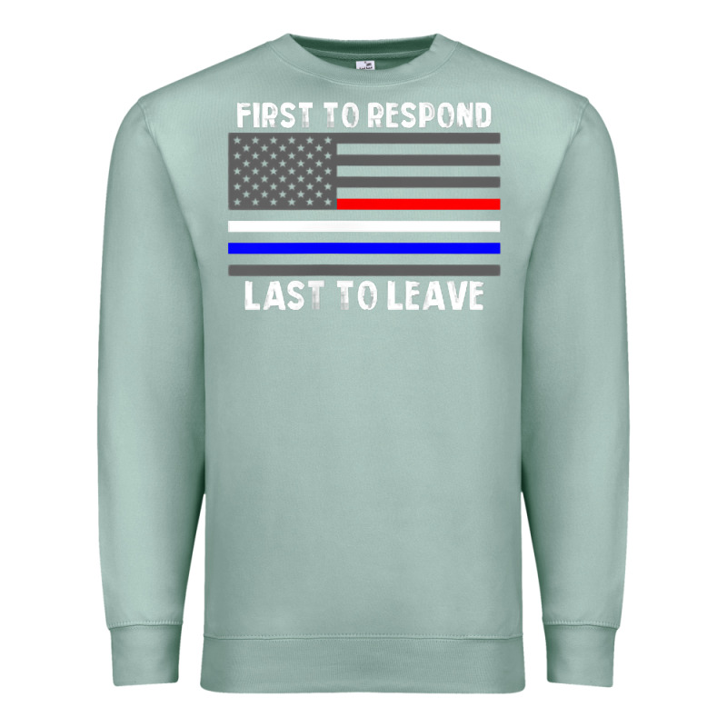 Police Fire Ems First Responder American Flag Firefighter T Shirt Premium Sweatshirt by DesignPulse | Teevron