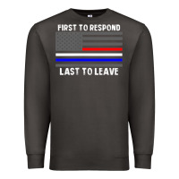 Smoke police fire ems first responder american flag firefighter t shirt Premium Sweatshirt - DesignPulse