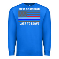 True Royal police fire ems first responder american flag firefighter t shirt Premium Sweatshirt - DesignPulse