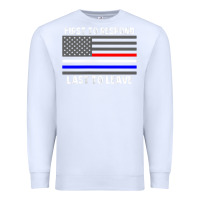White police fire ems first responder american flag firefighter t shirt Premium Sweatshirt - DesignPulse