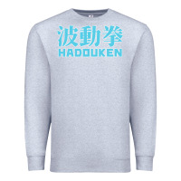Heather Grey hadouken street arcade fighter retro ryu gaming funny Premium Sweatshirt - DesignPulse