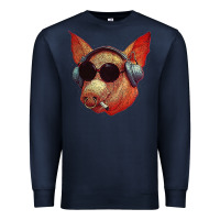 Navy Blodwyn pig Premium Sweatshirt - DesignPulse